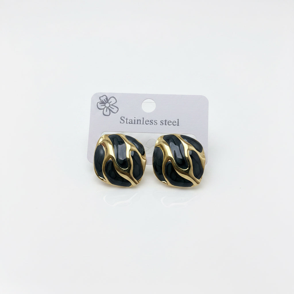 Boucles d’oreille black élégance