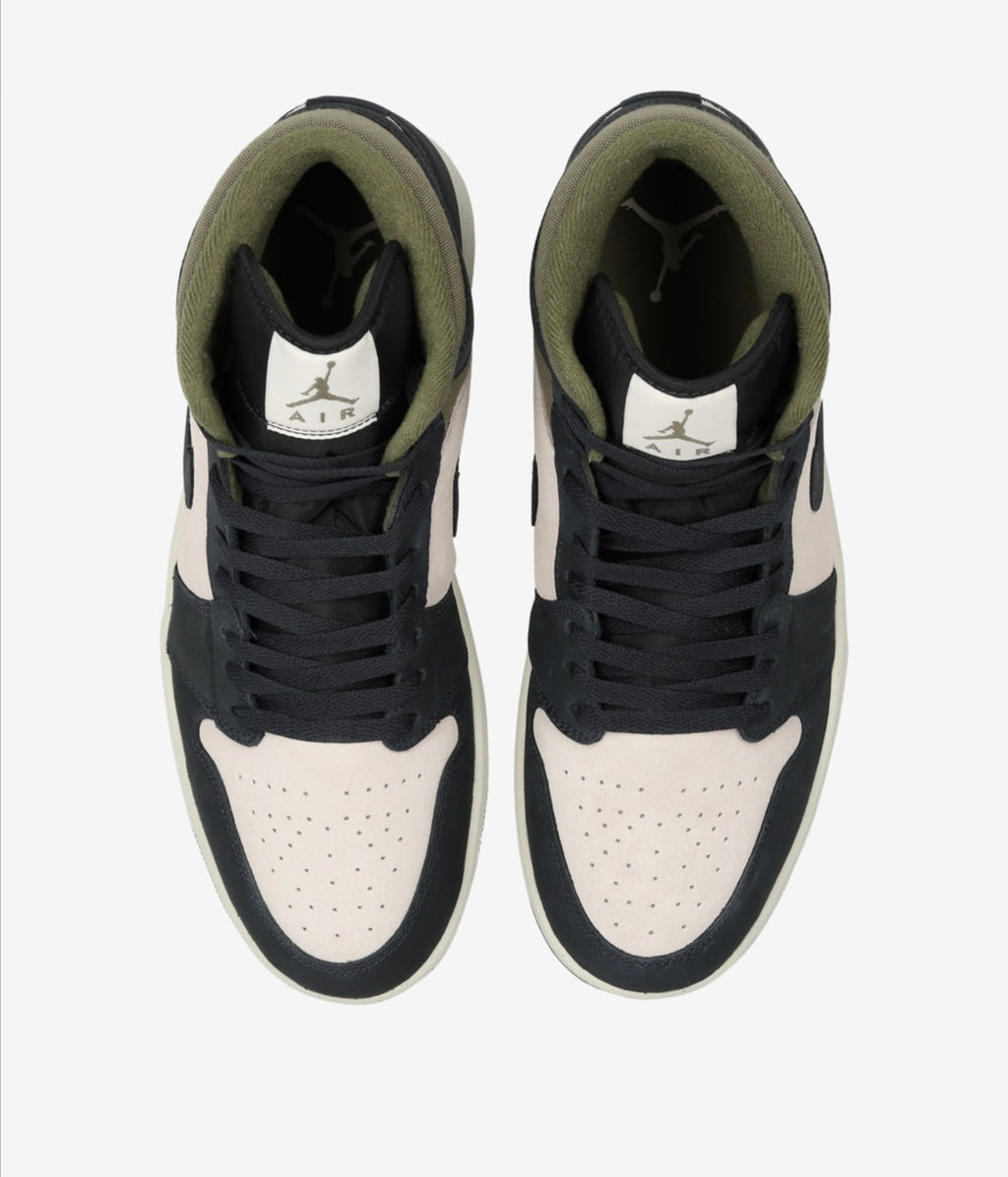 Nike Air Jordan 1 mid off noir médium olive