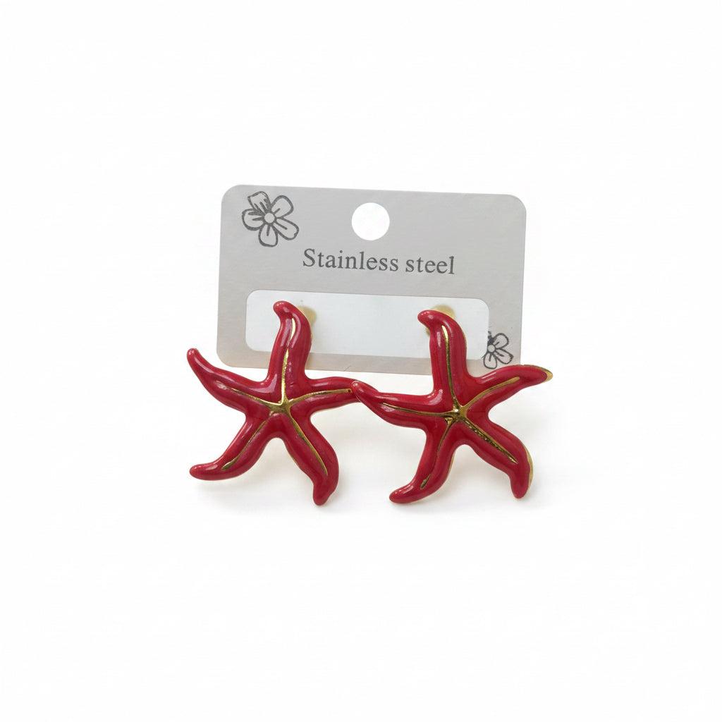 Boucles d’oreilles red star