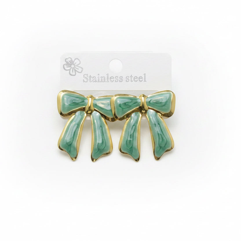 Boucles d’oreilles green bow