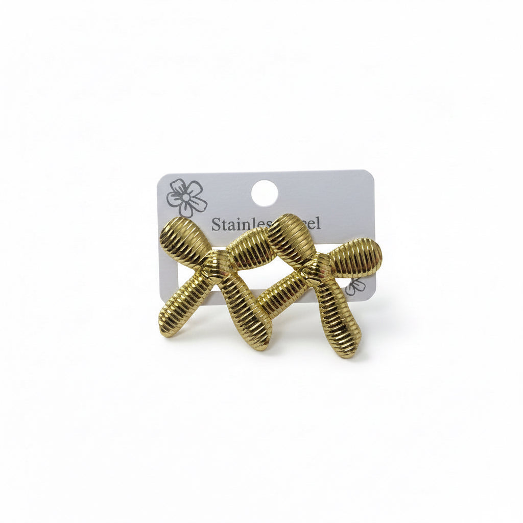 Boucles d’oreilles noeud doré